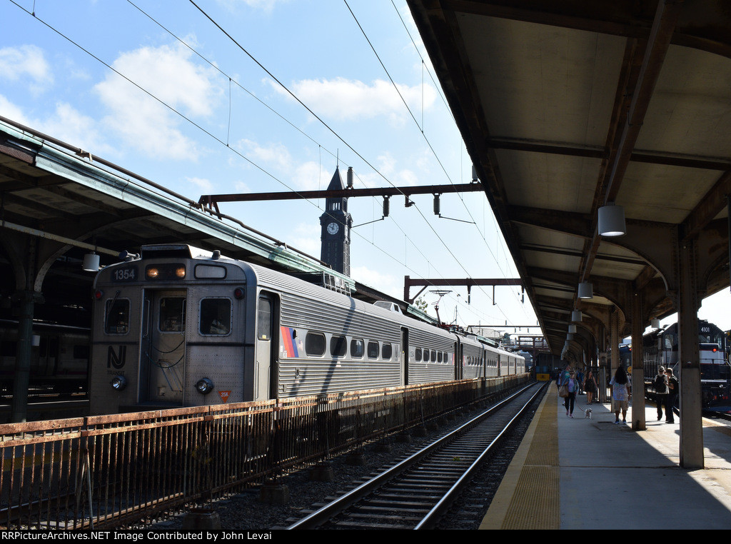 NJT Train # 519, with Arrow IIIs, getting ready to depart Hoboken Terminal for Bay Street Station in Montclair